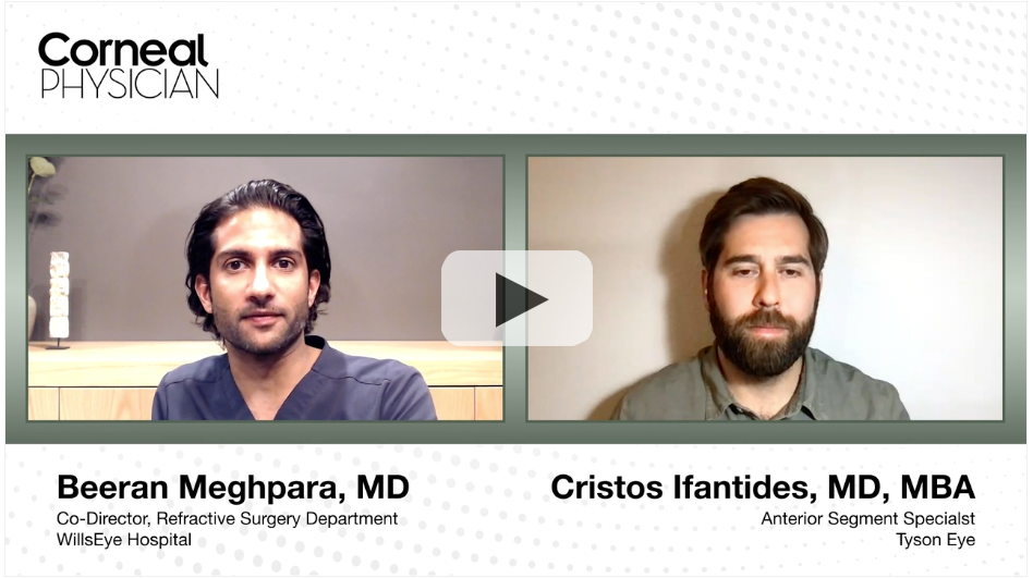 Part 16: Beeran Meghpara, MD and Cristos Ifantides, MD, MBA discus a new form of moisture chamber goggles.
